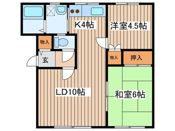 ポピ－屯田２Ｋの物件間取画像